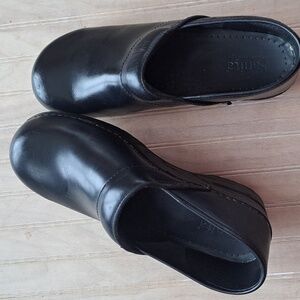 Sanita Black Quality Leather Original Danish Durable Comfort Clogs Size 41